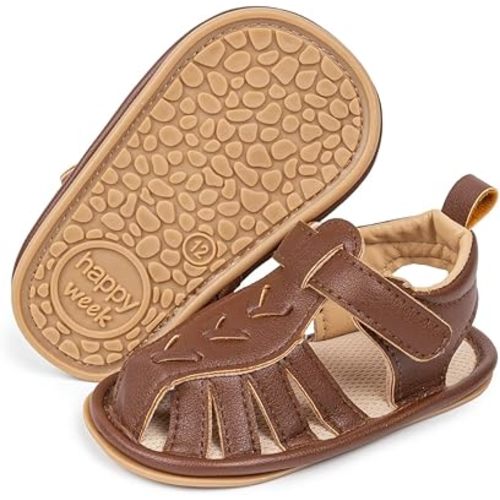 Meckior Baby Infant Boy Girl Sandals Newborn Non-Slip Soft Rubber Sole Sandals for Baby Boys Open-Toe Outdoor Casual Summer First Walkers Shoes