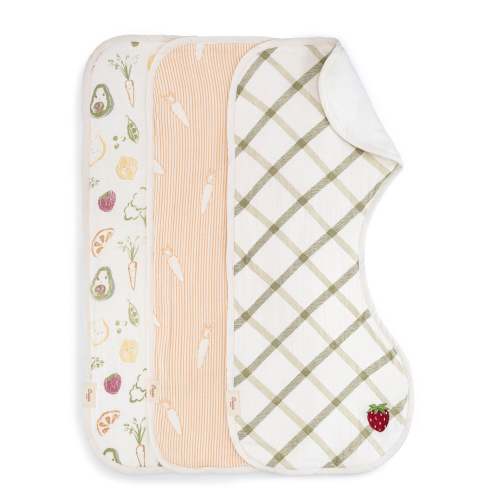 Clementine Fruits & Veggies Cotton Burp Cloth Set