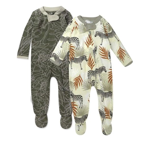HonestBaby Baby Sleep N' Play One-Piece Zip-Front Footed Organic Cotton Pajama Sleeper