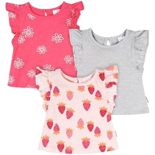 Gerber Baby Girls' 3-Pack Short Sleeve Tees