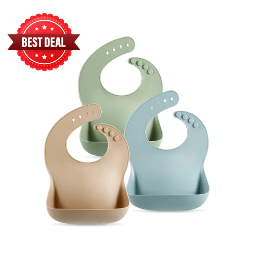 Brand New (3 Pack) Cute Silicone Baby Bibs for Babies & Toddlers (10-72 Months)