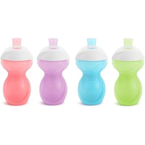 Munchkin Click Lock Bite Proof Sippy Cup 9 Ounce 2 Pack Pink/Purple and 2 Count Blue/Green