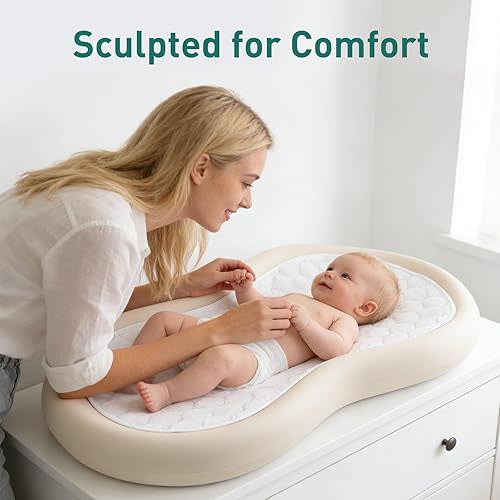Organic Quilted Thicker Baby Changing Pad Liners 3 Pack Waterproof, Soft & Warm On Baby's Back, Absorbent, Non-Slip, Machine Washable Reusable Diaper Change Mats Liners Fits Peanut Changing Table Pads