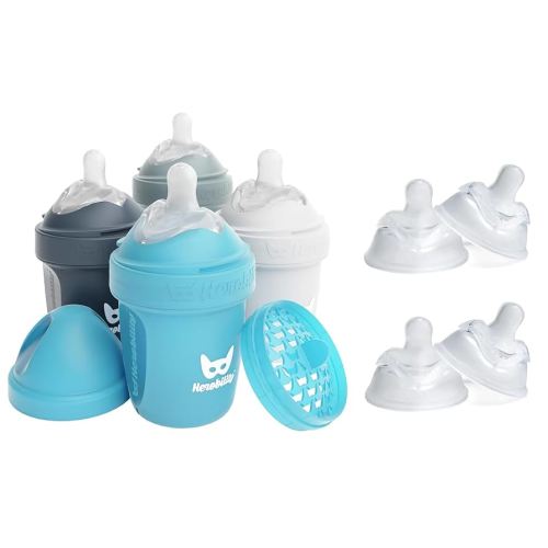 Herobility Double Anti-Colic Baby Bottle – 5 fl oz /140ml with Small Size Teats - Bundle