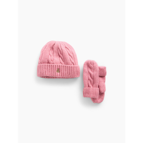 Baby & Toddler Cable-Knit Beanie & Mittens Set