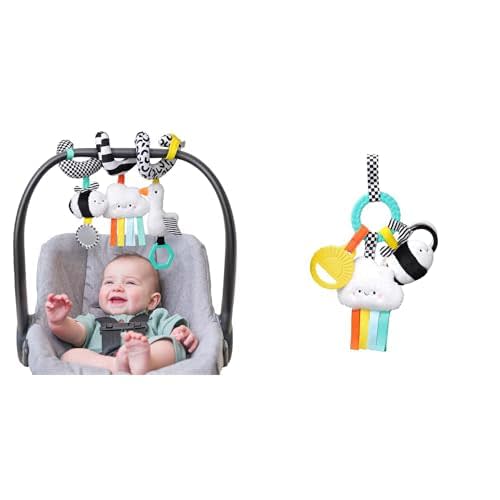 Itzy Ritzy Car Seat Spiral and Busy Ring Teething Toy Bundle (High Contrast)