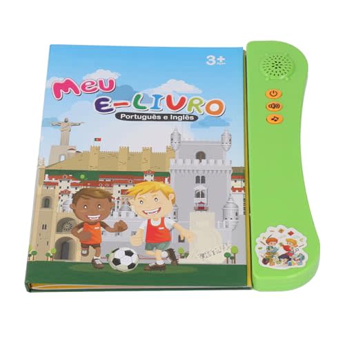 Portuguese English Sound Book, Interactive Sound Book with Alphabet, Numbers, Animals and More for Bilingual Children Learning (Green)