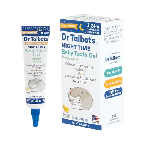 Dr. Talbot's Night Time Baby Tooth Gel for Sore Gums - .53 oz Tube - Banana Flavor - for Ages 3-24 Months