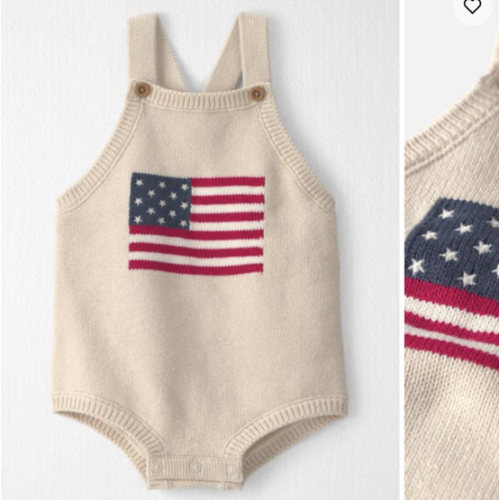 Baby Organic Cotton American Flag Sweater Knit Bubble - Little Planet | Carter's