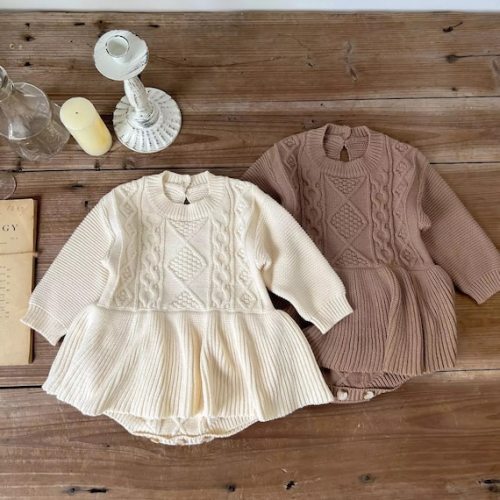 Knit Baby Dress Knit Baby Sweater Dress Knit Baby Romper - Etsy