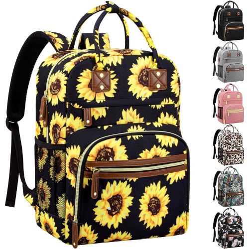 Tenot Diaper Bag Backpack Tote for Women Large Capacity, Baby Bag with Insulated Pockets Multifunctional Diaper Bags For Baby Girl Boy Waterproof Baby Bags For Boys Girls Mama Maternity Bag Sunflower
