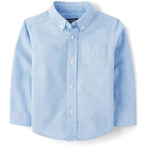 The Children's Place Baby Boys' Long Sleeve Oxford Button Down Shirt