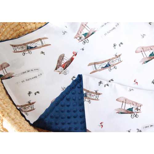 Vintage Airplane Baby Boy Blanket, Airplane Personalized Blanket, Planes Minky Lovey, Airplane Nursery Bedding, Aviator Baby Shower Gift