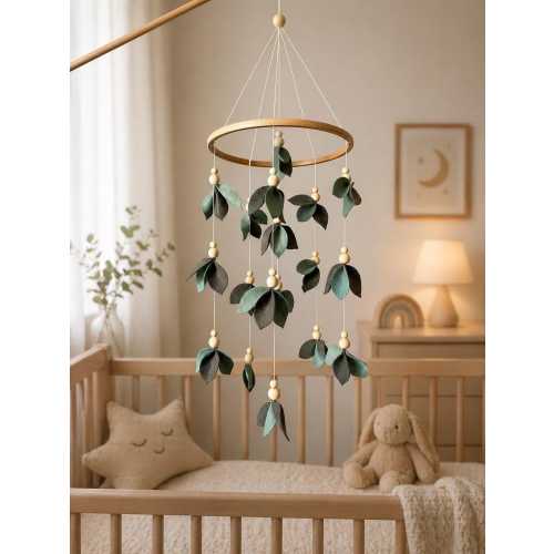 Felt Leaf Baby Crib Mobile