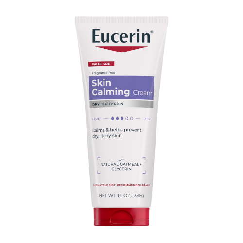 Eucerin Skin Calming Body Cream for Dry, Itchy Skin with Soothing Oatmeal, Fragrance Free, 14 oz
