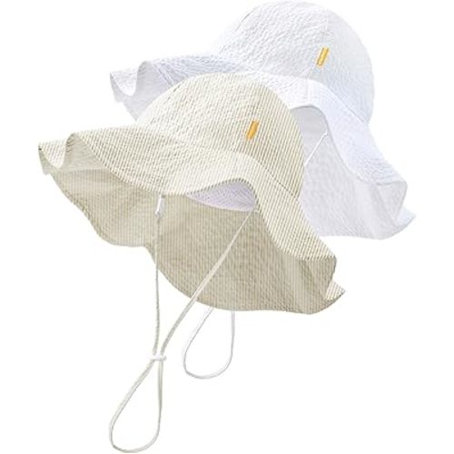 HONGTEYA Baby Sun Hat Toddler Girls Boys Infant Beach Outdoor Summer Hat Stripe Wide Brim Sun Protection