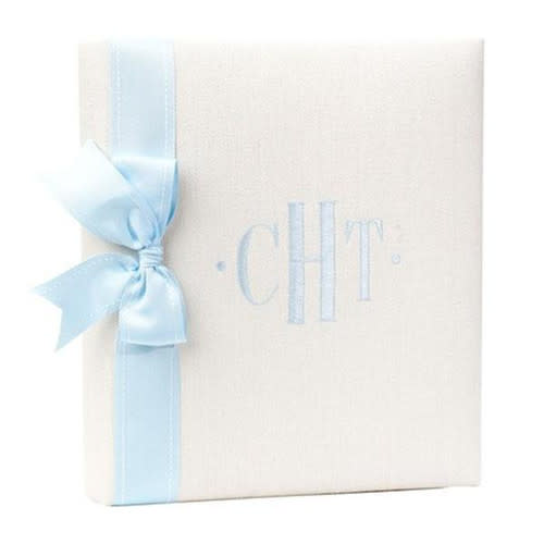 Jan Sevadjian Monogram Baby Boy Memory Book With Writable Pages