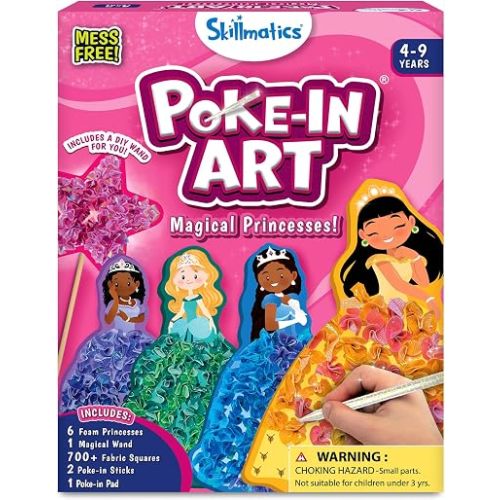 Skillmatics Poke-in Art – Magical Princesses, Wood Craft Kit, Gift for Kids