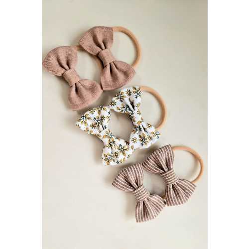 Bow hair elastics, Toddler hair ties set of 2, baby and girl hair bands, baby hair bobbins, pigtail bows, flower hair ties, striped bobbin
