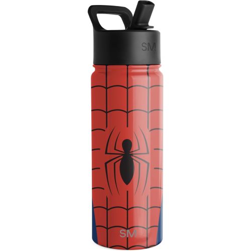 Simple Modern Kids Summit Water Bottle with Straw Lid | Marvel Spider Man 18oz Stainless Steel Cup Insulated Tumbler for Boys, School | Spider Armor