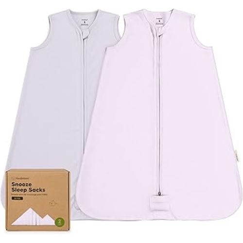 2-Pack Baby Sleep Sacks, Zipper Wearable Blanket - 0.5TOG Organic Cotton, Lightweight, Soft Cozy Infant Sleeping Sack 3-6 months, Easy to Wear Small Newborn Transition Swaddles Sleepsacks (Lilac)