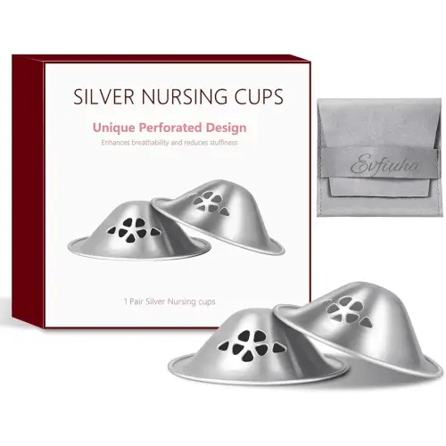 Silver Nursing Cups,Original Perforated Breathable Design,Silver Nursing Cups,Silver Nipple Covers Breastfeeding,Nipple Shields for Breastfeeding Newborn-2025NEW (Regular)
