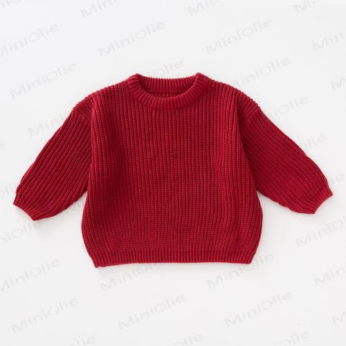 Baby Knitted Solid Color Simple Sweater