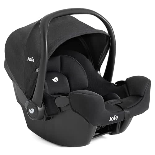 Joie Rue Lightweight Infant Car Seat & Anti-Rebound Base –Side-Impact Protection, 5-Point Harness, and UPF 50+ Canopy for Newborns and Infants (Shale Dark)