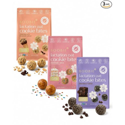 Boobie Lactation Cookies Birthday Cake + Chocolate Peanut + Brownie 3 pack