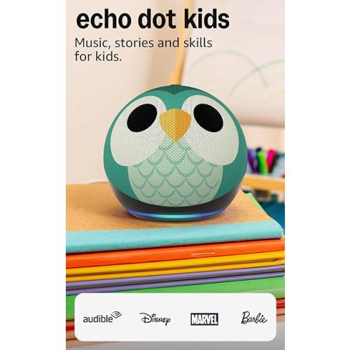 Amazon Echo Dot Kids (newest model) - Designed for kids, Designed for Alexa+, parental controls, Includes 1 Year of Amazon Kids+, Owl
