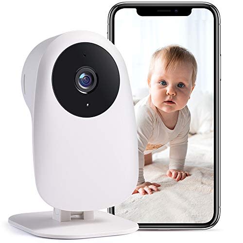 nooie Baby Monitor WiFi Smartphone, Baby Monitor with Camera and Audio 2.4GHz, Motion and Sound Detection, 2K HD Night Vision, Two-Way Audio, SD or Cloud Storage, Compatible with Alexa and Google