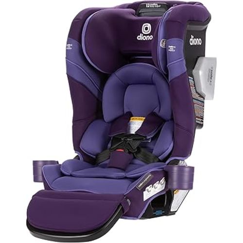 Diono Radian 3RXT SafePlus Max Rear and Forward-Facing Convertible Car Seat, 2-in-1 Anti-Rebound Bar and Calf-Support, 10 Years 1 Car Seat, Slim Fit 3 Across, Purple Wildberry