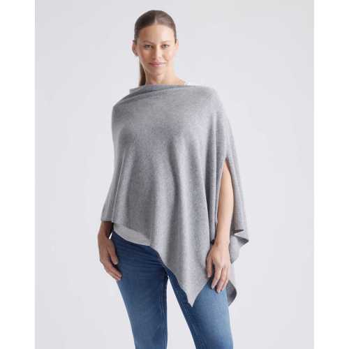 Mongolian Cashmere Nursing Shawl in Heather Grey