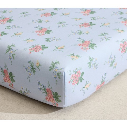 Hill House Home Floral Organic Cotton Crib Fitted Sheet