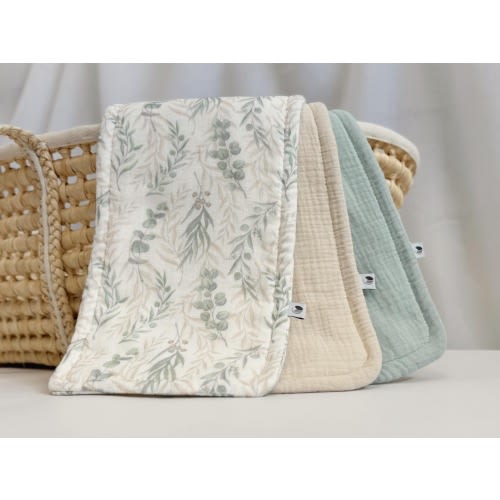 Three-layered Muslin Burp Cloths, Burp Rags, Organic Cotton Burp Cloths, Baby Boy Gift, Feeding Cloths, Beige Nursery Accessories