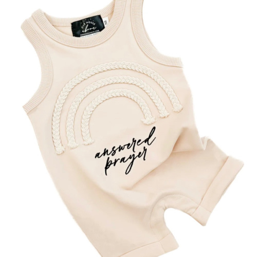 Answered Prayer Embroidered Rainbow Tank Jumpsuit