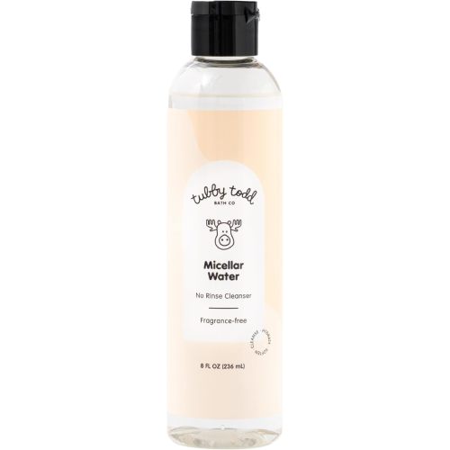 TUBBY TODD Micellar Water - No-Rinse Baby Cleansing Water for Sensitive Skin - Gentle Face and Body Cleanser - Fragrance Free
