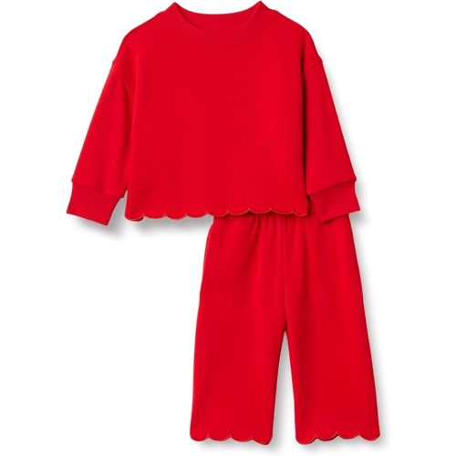 Amazon Essentials x Sofia Grainge Toddlers and Baby Girls' French Terry Pant and Top Set
