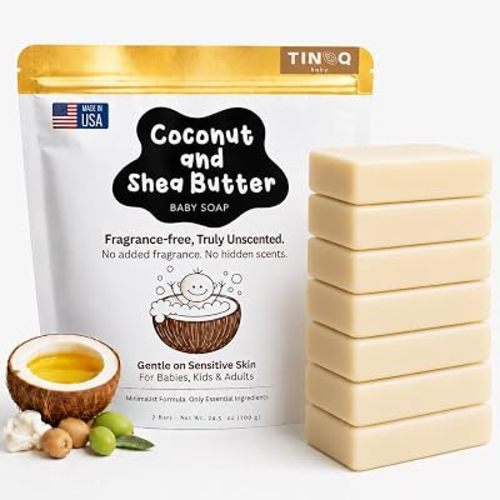 Fragrance Free Baby Bar Soap for Sensitive Skin | Unscented Natural soap bar for toddlers kids adults with gentle skin | Organic ING | Made in USA | 7 Bars (3.5 oz Each)