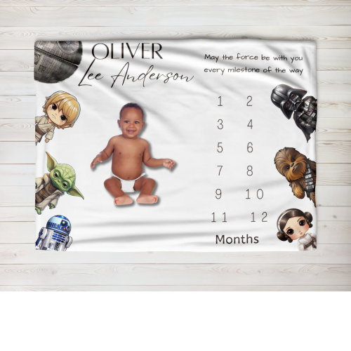 Star Wars Milestone Velveteen Plush Blanket, Star Wars Nursery