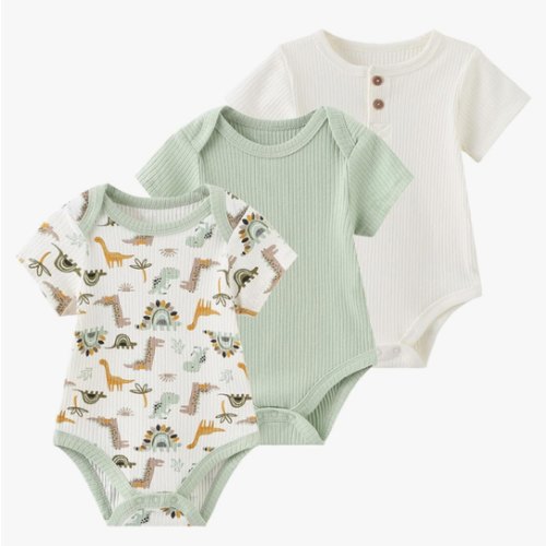 Baby Bodysuit Boy Girl Clothes Soft Newborn Infant Outfit Short Sleeve Romper