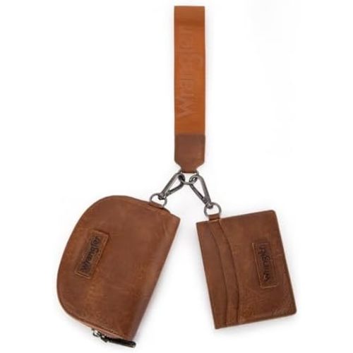 Wrangler KeyChain Wallet Wristlet Wallets for Women Dual Pouch Wristlet Rfid Blocking Credit Card Holder Wallet