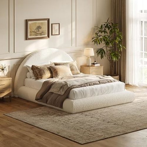 wanan AirFrame, Full Size Cloud Bed Frame with Fabric Upholstered Headboard