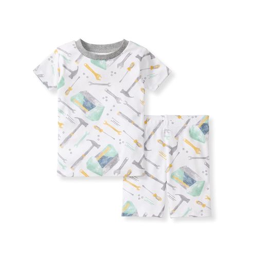 Burt's Bees Baby Baby Boys' Pajamas, Sleeve Tee and Shorts 2-Piece Pj Set, 100% Organic Cotton