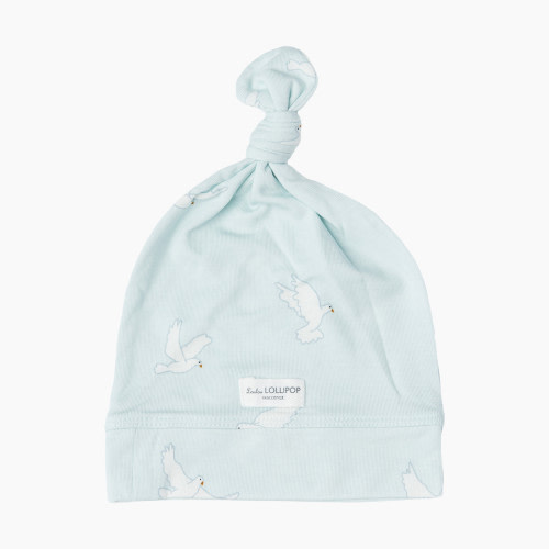 Loulou Lollipop Top Knot Beanie (Tencel) - Peace Dove, 6-12M