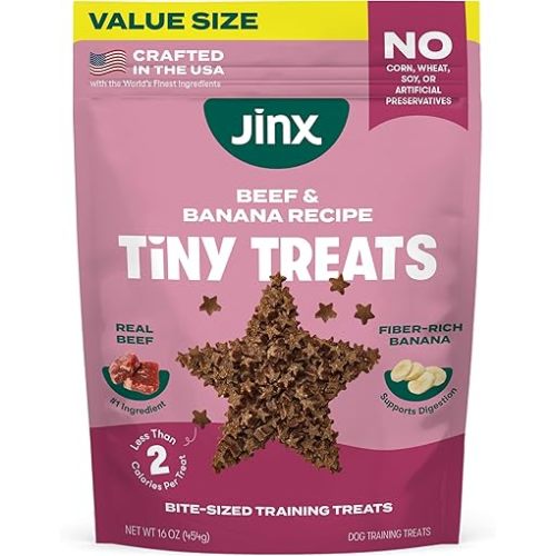 Jinx Beef Dog Training Treats - Healthy All-Natural Mini Bite-Sized Dog Treats for Training with Grass-Fed Beef - Pet Products for All Dogs (Puppies, Adults & Seniors) - 16oz