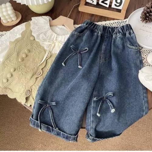 Baby Toddler Girl Bow Denim Loose Pants