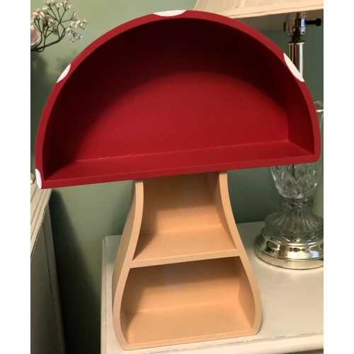 Whimsical Wall Mushroom Shelf Decor for Nursery Bedroom Living Room Floating Cottage Core Room Decor Perfect Red Mushroom Design 16.5"H