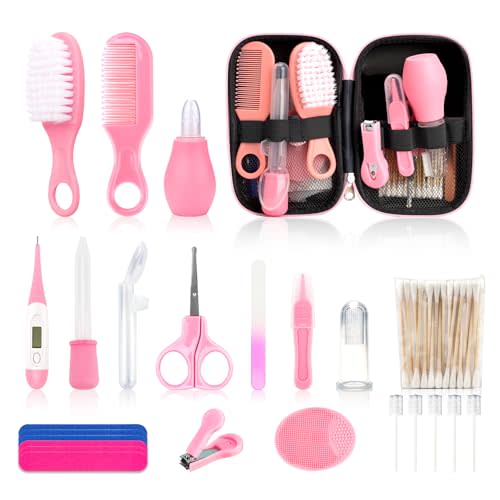 Baby Healthcare and Grooming Kit for Boys Girls Safety Newborn Nursery Essentials Health Care Set Gift for First-time Parents Nasal Aspirator