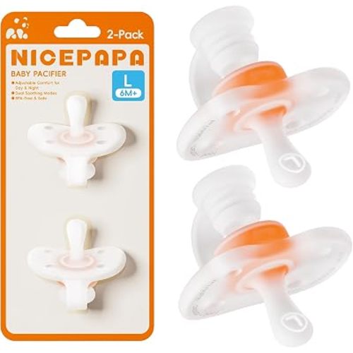 3 in 1 Breast Like Pacifiers 2-Pack for 6+ Months Baby, BPA-Free